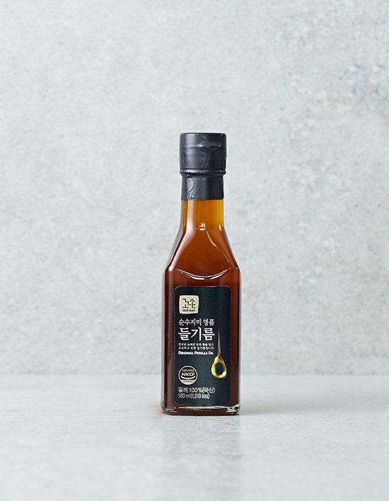 [꼬손] 순수 지미 명품 들기름 180mL (국산 통들깨100%)