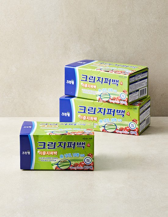 [크린랲] 크린 이중 지퍼백 대용량 3종(택1)