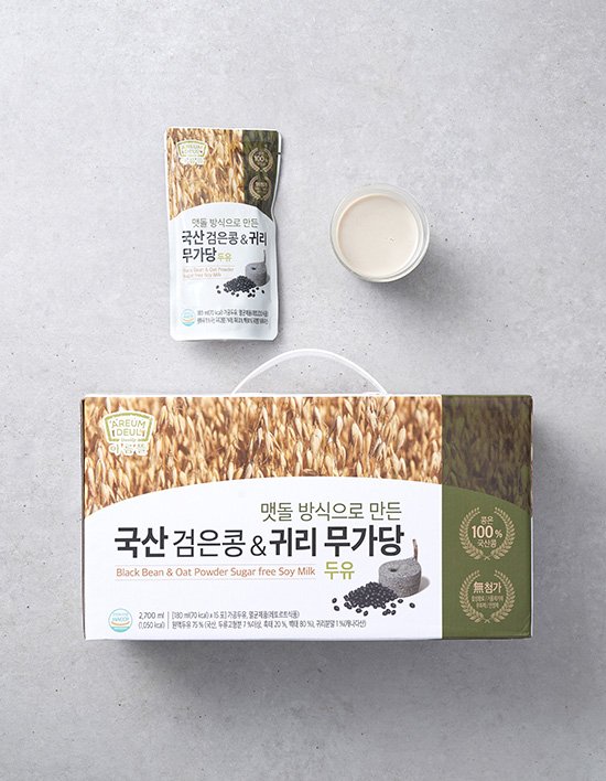 [아름뜰] 맷돌방식으로 만든 검은콩&귀리 무가당 두유 (180ml X 15팩)