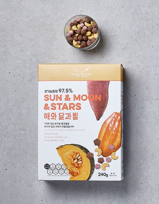 [씨튼베이커리] 유기농 해와달과별 시리얼 240g